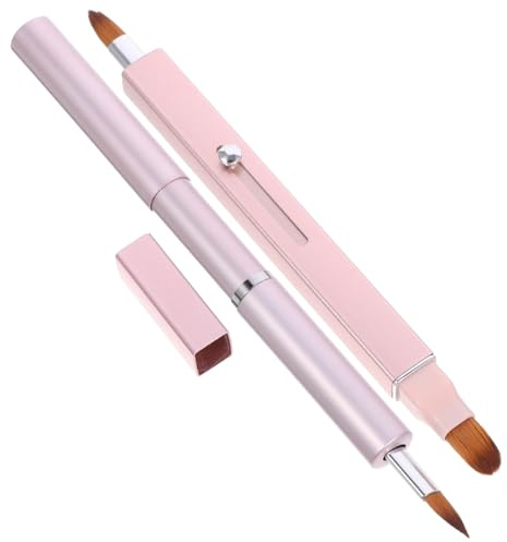Mikinona 2pezzi Pennello Retrattile Per Labbra e Rossetto Setole Morbide Applicatore Portatile Per Lucidalabbra e Balsamo Per Labbra Strumenti Per
