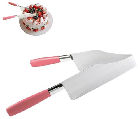 CONGGUAN 1 Pack Cake Slicer and Server Tongs Stainless Steel Cake Cutter Divider with Non-Slip Handle Pastry Lifter Tool for Cake Pie Desserts Baking Serving