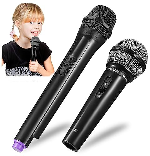KONTONTY Lot De 4 Faux Microphones Colorés pour Enfants Accessoires De Microphone Jouets pour Bébés Jouets Chantants en Plastique Noir