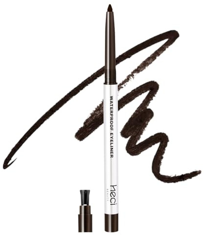 HECI BEAUTY Sharpenable Gel Eyeliner Pencil, Multi-Use Longwear Eyeliner Pencil, Ultra-Smooth Tip Eye Makeup with Up to 24HR Wear, Waterproof & Smudge-Proof - Dark brown