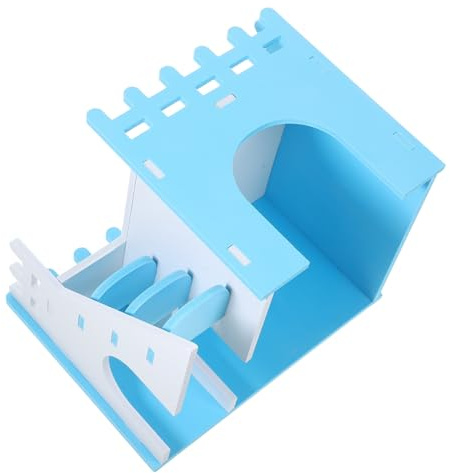 TOYANDONA Cachette pour Cobaye et Hamster Abri Style Château à Deux avec Échelle Habitat pour Petits Animaux de Compagnie