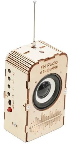 Radiokit för Barn | Pedagogisk Trä Radiokit,Bärbar Ljudutrustning för Barn, Ungdomar, Vuxna, Pojkar, Flickor, Byggande, Bil, Familj, Vänner och Födelsedagar