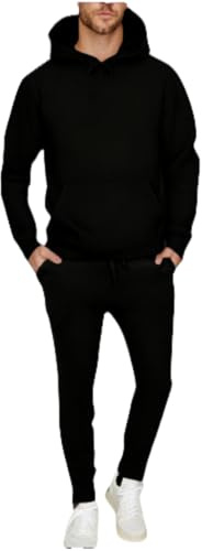 Jogginganzug Herren Lang Trainingsanzug Sportanzug Baggy Sportbekleidung Zweiteiler Outfit 2-Teilig Sportjacke und Jogginghose Casual Hausanzug Bequemer Tracksuit Loose Fit Laufanzug