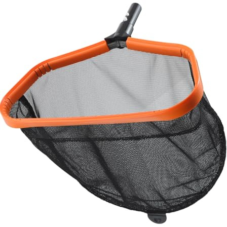 Red de skimmer de piscina con marco de aluminio ligero, gran capacidad, herramienta de limpieza de piscinas más profunda y eficiente, mallas de doble capa duraderas