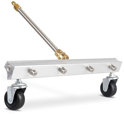 jojofuny Hochdruckreiniger Bodenwaschbürste mit Düsen und Rollenrädern Universeller Schnellverschluss Langlebiges Reinigungswerkzeug für Haus Schule und Geschäft