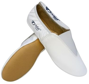 Anniel 2024 - Scarpe Ginnastica Artistica in Pelle con Suola in Gomma 100% Made in Italy (38, Bianco)
