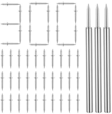 Lot de 300 clous de plinthe à double tête sans couture pour plinthe, clous à double tête sans trace - Vis de sécurité invisibles avec 3 outils pour meubles en bois