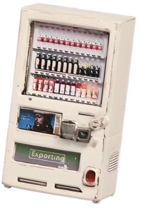 Luwecf Máquina Expendedora Miniatura como Complemento Decorativo de Maquetas para Garaje de Coches Accesorio Realista para Escenarios 1/64 Adecuada para Cole, Blanco
