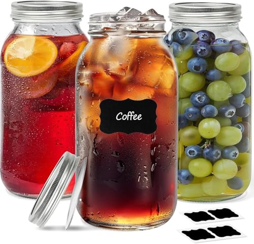 ComSaf Glasburkar 1,92 L med tvådelade skruvlock för konservering 3-pack | Fermentering, Inlagda grönsaker, Spannmål, Sallad, Skafferiförvaring, Meal prep