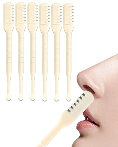 ZEXIJOW Set 6 Tagliapeli Naso Uomo e Donna,taglia peli naso,rasoio peli naso,Rifinitore Naso Preciso e Sicuro, Testina Arrotondata Protetta, Tagliapeli Manuale da Viaggio Ergonomico