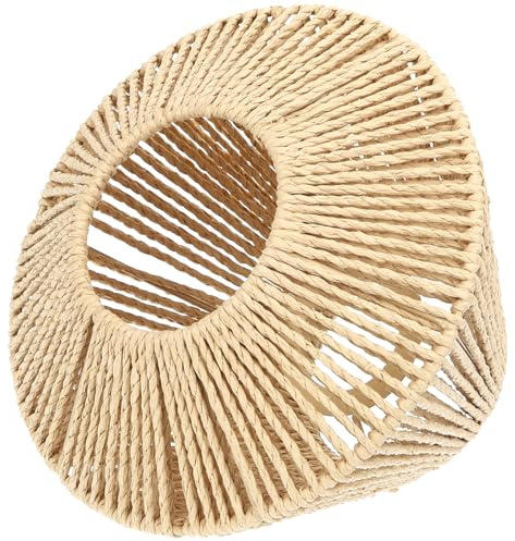 RORPOIR Pantallas de Lámparas para Escritorio en Cuerda Natural, Pantalla Tejida en Forma de Cesta, Adecuada para Iluminación Ambiental en Casas de Té y Espacios Zen