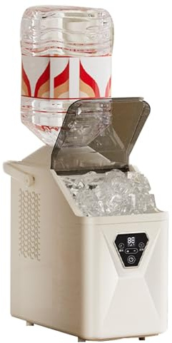 Máquina De Hielo Portátil, Máquina de Hielo Automática, 20 Kg Día, Autolimpieza, Múltiples Entradas Agua, con Pala Hielo, Hogar, Cocina, Fiestas, Autocaravanas(A)