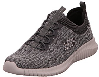 Skechers ELITE FLEX HARTNELL, Zapatillas para Hombre, Gray & Black Mesh/Trim, 42.5 EU