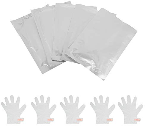 5 paia di guanti idratanti per le mani, per la cura della pelle, levigante e sbiancante, anti rughe, peeling per le mani, maschera esfoliante