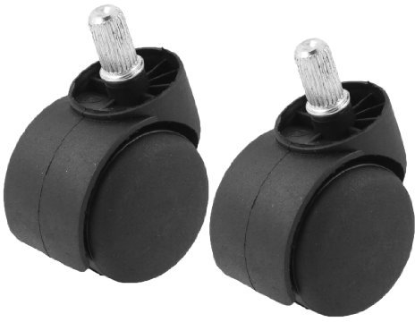 Aexit 2pcs Black 50mm Diameter Twin Wheel Swivel Caster for Carts Office Chair (5424148d4d56550347f90402dfa6bce5)