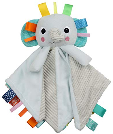Bright Starts, Schmusedecke, Elefant, mit Taggies, leicht zu halten, beruhigend, perfekt für unterwegs, aus hochwertigem Material