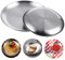 KBNIAN 2PCS Plats de Service en Inox Plateau Ovale Plateaux de Service Ronds en Acier Inoxydable Plateau en Acier Inoxydable pour le Service pour la Maison, Camping, Pique-Nique (20cm / 23cm)