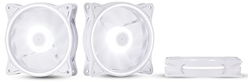 120mm 12V White LED Quiet Computer PC CPU Cooler Case Cooling Fans 3-Pack | Quiet 120mm High Airflow PC Computer Gaming Fans with 3Pin/4-Pin Molex Interfaces - Anti-Vibration Design for DIY PC Builds