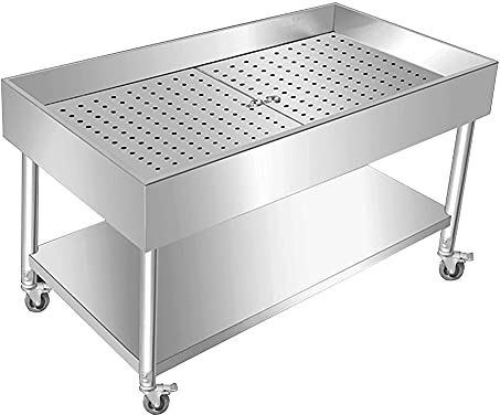 MNSSRN Geschmorte Fleisch gekochte Lebensmittel sortiertisch, küche Edelstahl Lebensmittel vorbereitung Tisch kommerzielle Workbench, Restaurant lebensmittelstation mit Filter,B