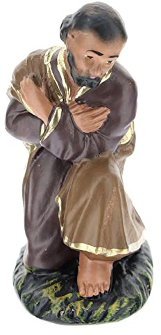 Holyart Saint Joseph Statue in Colored Plaster, for 10 cm Arte Barsanti Nativity