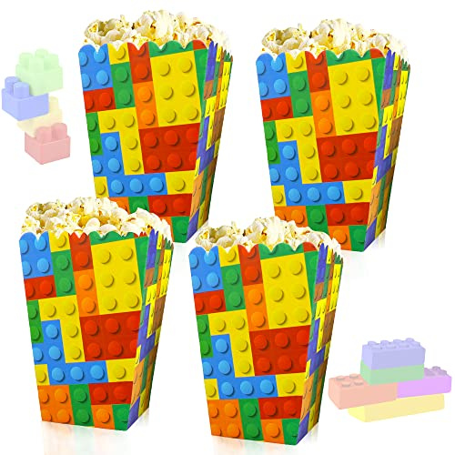 JeVenis 12 Mini Baustein Popcorn Boxen Party Zubehör Baustein Günstigungs Favor Boxen Geburtstag Dekoration