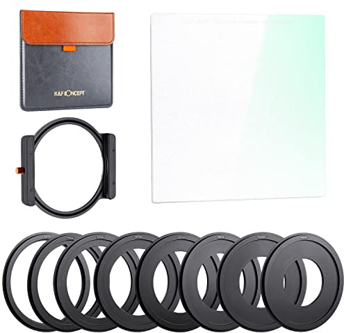 K&F CONCEPT Square 1/4 Black Diffusion Filters 100mm Black-mist with Filter Holder & 8 Adapters(X-series)