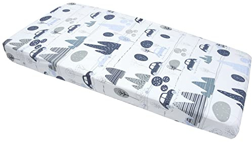 Medi Partners Sabana Bajera Cuna 60x120-100% Algodon Sabanas de Algodón Bebe Ropa de Cama para Bebés Dormir Cuna Fitted Bed Sheet Protector (Coches Retros)