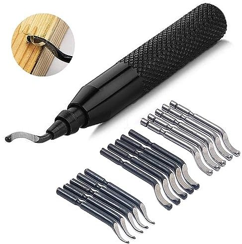 SENENQU Utensile per sbavatura universale con 15 lame di ricambio in alluminio, lama rotante a 360°, per stampanti 3D, plastica, alluminio e acciaio inossidabile