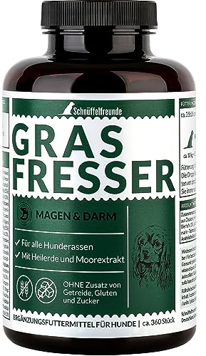 Schnüffelfreunde Grasfresser Drops für Hunde I bei Fressen von Gras und KOT I unterstützt einen ausgeglichenen Magen-Darm-Trakt beim Hund I mit EIbisch, Moorextrakt, Flohsamen (300g - ca. 360 Stück)