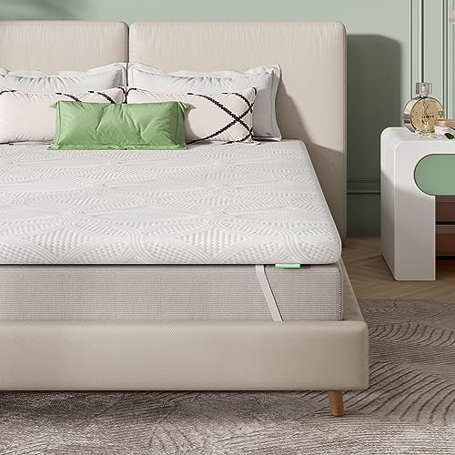 Novilla Topper Viscoelástico 135x190 7.5 cm, Topper Colchón de Gel, Sobrecolchón Memory Foam Mattress Topper, Cubrecolchón Extraíble y Lavable, Blanco