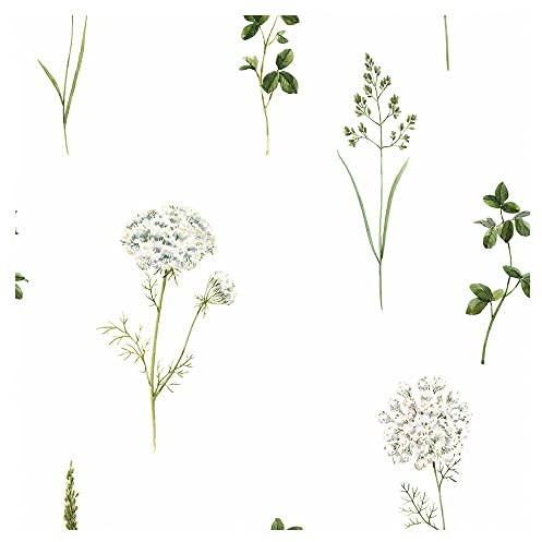 murando PREMIUM Papier Peint intissé Printemps 10 m Décoration Murale XXL Poster Tableaux Muraux Tapisserie Photo Panneau décoratif Photo sur le mur Erba Ast Nature blanc vert b-B-10062-j-a
