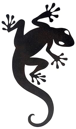 SIGNES GRIMALT Silhouette Murale en Métal : Grande Salamandre noire, Hauteur 46 cm