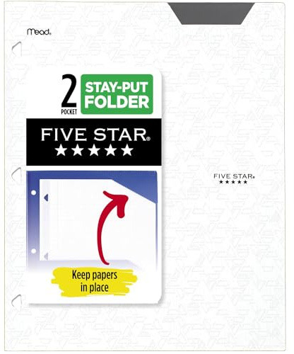 Five Star Ordner mit 2 Fächern, Kunststoffordner mit festen Reitern, passend für 3-Ringordner, hält 21,6 x 27,9 cm Papier, Weiß (333420I-ECM)