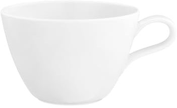 Seltmann Weiden Nori Home Milchkaffeeobertasse, Klassische & schlichte Cappucchinotasse, 370 ml, Porzellan, Weiß