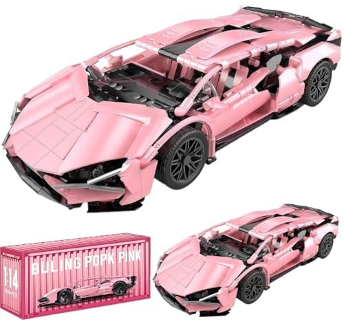 JUCYJULY Technik Sportwagen Bausteine Set, 1299 Klemmbausteine Auto Bausatz Supersportwagen Modellbausatz, MOC Car Rennwagen Modellauto Spielzeug Geschenk Erwachsene