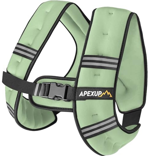 APEXUP Gewichtsweste mit 2,4 kg / 4,5 kg / 6,5 kg / 9,1 kg / 13,6 kg und reflektierenden Streifen, Gewichtsweste für Männer und Frauen für Training, Krafttraining, Laufen