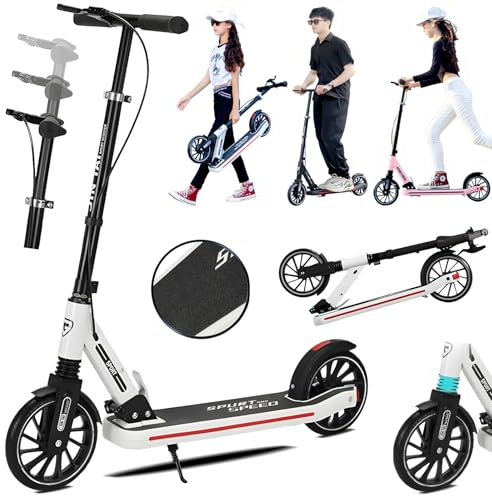 CXYTX Cityroller Luxus Tretroller Erwachsene 100 kg Tragkraft, mit Bremsen und Stoßdämpfern, Sportlicher Roller Kinder, Kickboard Klappbar & Höhenverstellbar, Erwachsene und Kinder