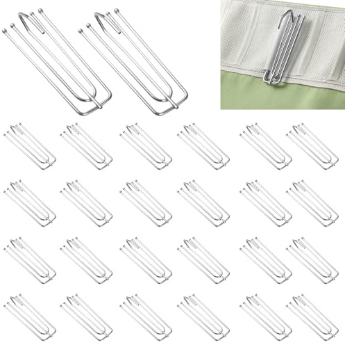 Nicklin 35 Piezas Ganchos para Cortinas de Acero Inoxidable | Ganchos de Cortina Pliegues Metal para Cortina Cortinas, Colgar Cortinas, Ganchos de Pliegues para Cortinas Pesadas y Puerta