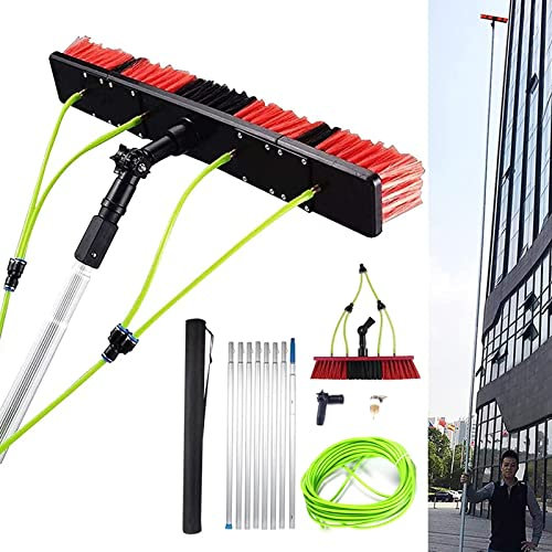 Fensterverkleidung Pool Wasserzufuhr Teleskopbürste Ausziehbarer Reiniger Wintergarten Dach Geeignet für Photovoltaik Panel Verkleidung LKW Dachverkleidung Werkzeuge Fensterreiniger Kit 30M