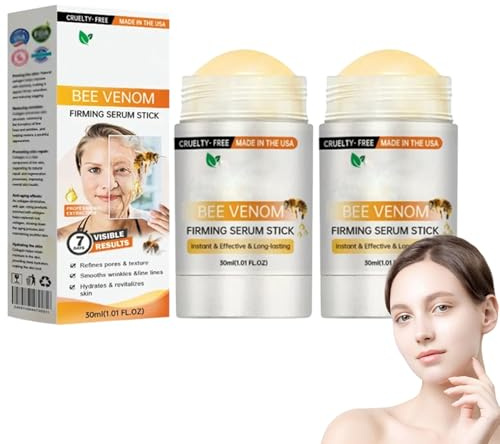 Flysmus Bienengift straffender Serum-Stick, Flymus Bienengift-Gesichtsserum-Stick, Flymus Bienengift-Stick, Flymus Hautstraffender Stick, Bienengift-Gesichtsserum für Frauen (2 Pcs)