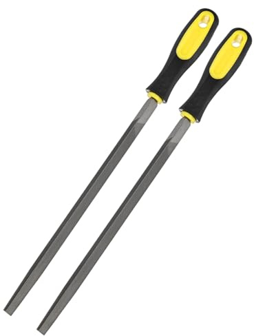 M METERXITY 2-pack triangulär metallfil 25 cm, högkolstål fil diamantfil handfil W PVC grepphandtag för trä/metall/keramik/glas/sten/smycken/platta/modell/gör-det-själv/slipfil