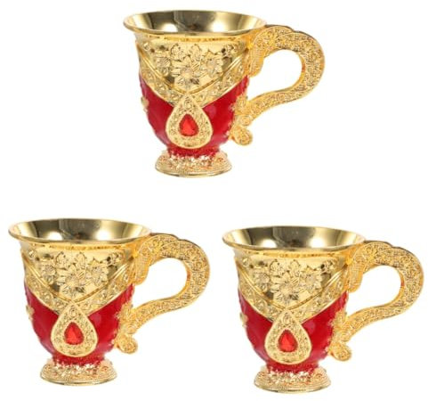 Alipis 3pcs Vintage Metal Wine Cup European Style Multi-Function Cup for Alcohol Tea Juice