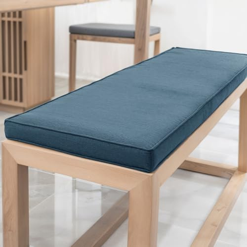 YFHT Bankauflage 100x45x5cm waschbares Bankkissen aus Leinen mit Rutschfester Unterseite und Paspel, Sitzkissen für Gartenbank, Terrasse, Innen Fensterbank, Flurbank, Rattanstühle usw
