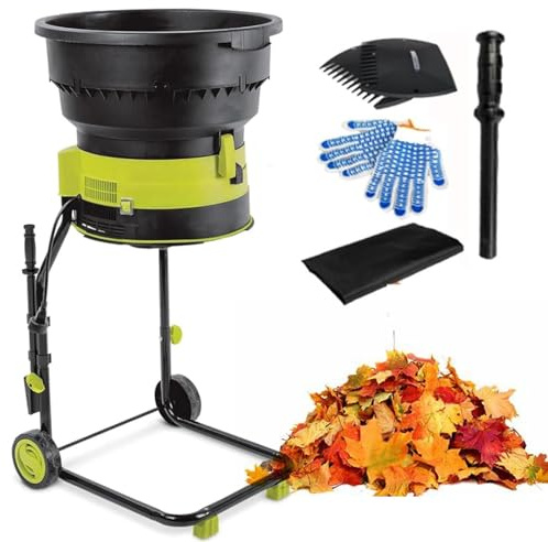 Drmoxin Trituratore Elettrico per Foglie con Cavo, Trituratori E Cippatori da 8000 Giri/Min, Diametro Imbuto 54 Cm per La Pulizia del Cortile,Powercord×50m