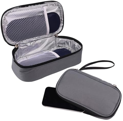 Lyreh Car Phone Cooling Bag, Cooling Bag for Cell Phone with 2 Reusable Ice Packs to Prevent Overheating Extends Battery Life Thermal Cellphone Case Fits All Cellphones (Grey)