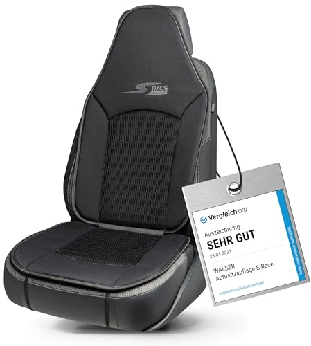 Walser CarComfort Housse de siège de Voiture S-Race, Mention Très Bien* Universel Housse de siège pour Place à Dossier Haut/Place Pilote Noir
