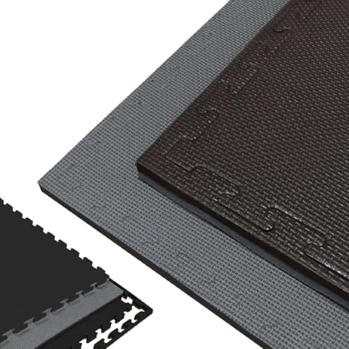 G5 HT SPORT【Pavimentazione Ad Incastro Antiscivolo In EVA 100×100×2cm】Kit 2-4-6-9-10pz Pavimento Sportivo a Puzzle Grip Home Gym,Sala Pesi,Ludico, Lavabile (NERO/GRIGIO, 9 PZ (100 * 100 * 2CM))