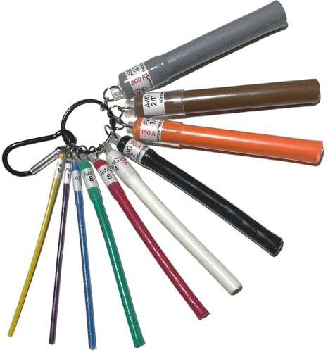Wire Gauge Tool for AWG Size Measuring & Amp Assessment, Sample Pack Gauges 3/0-14, 15-200 Amp, RightWire PRO-10 Pack