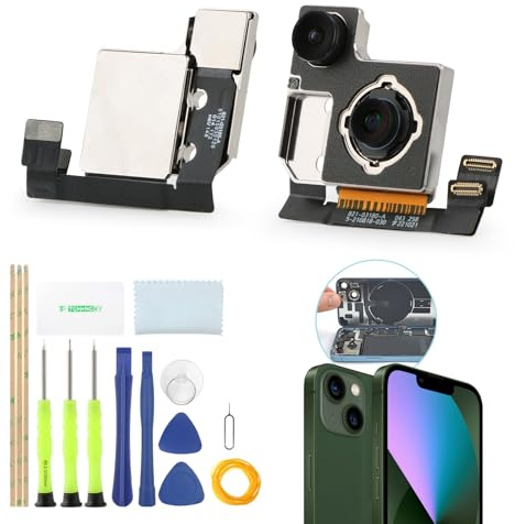 TGHongKy Caméra Arrière pour Iphone 13/13 Mini OEM 12 Mpx Caméra Arrière Remplacement pour Iphone 13/13 Mini A2631, A2633, A2634, A2635, A2482, A2626, A2628, A2629, A2630, A2481 avec Outils XX