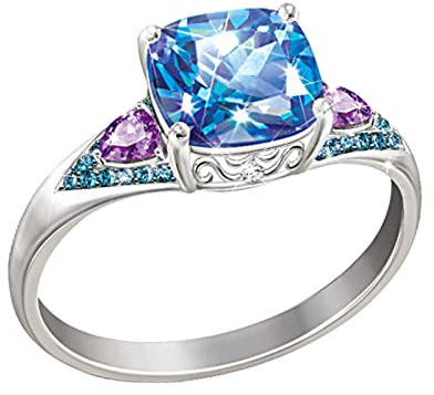 Ringe für Männer Männer, helles Diamantring quadratischer blauer Steinschmuck Mode Schmuck engagierter Ring für Frauen Schmuck für den Muttertag